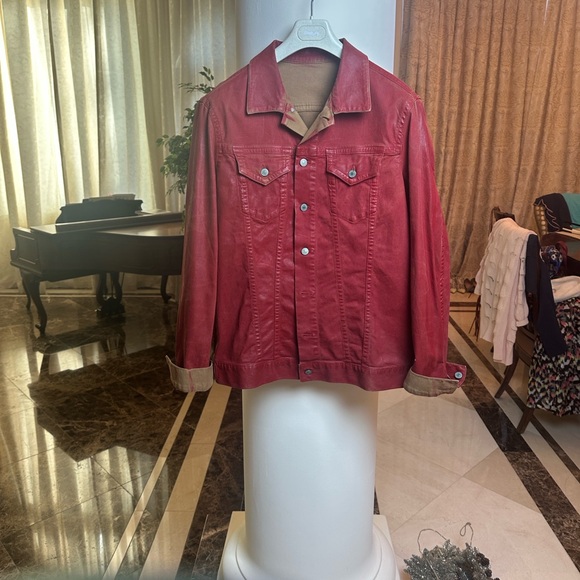 Robin’s Jean Red Denim Jacket | Real American Jeans USA | Men’s Designer Jacket - Picture 4 of 12